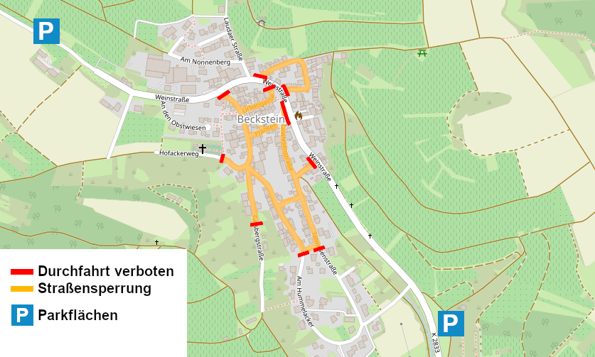 Strassensperrung Beckstein brennt